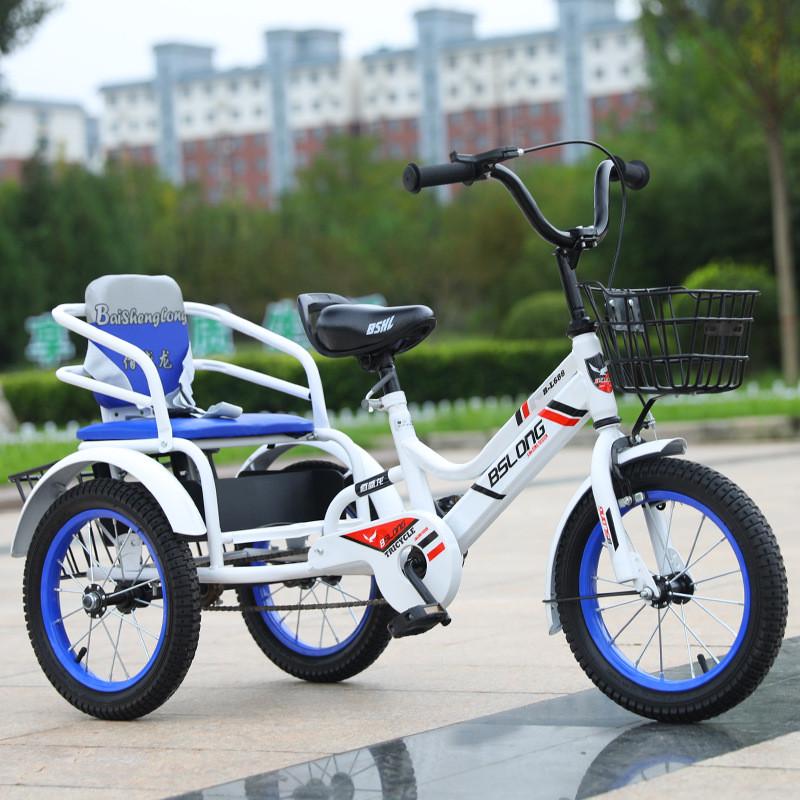 工厂批发外贸儿童三轮车双人可载人小孩后斗宝宝玩具大号脚踏单车