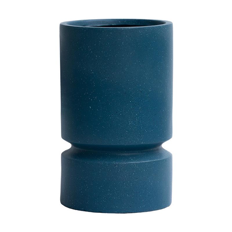 超级盆盆北欧极简镁水泥泥花盆圆柱形家居软装落地大号花盆