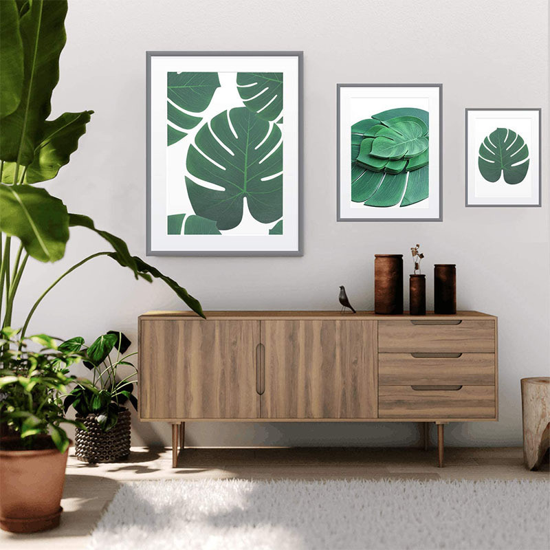 夏威夷人造背景墙装饰仿真植物龟背叶派对家居办公室相框热带