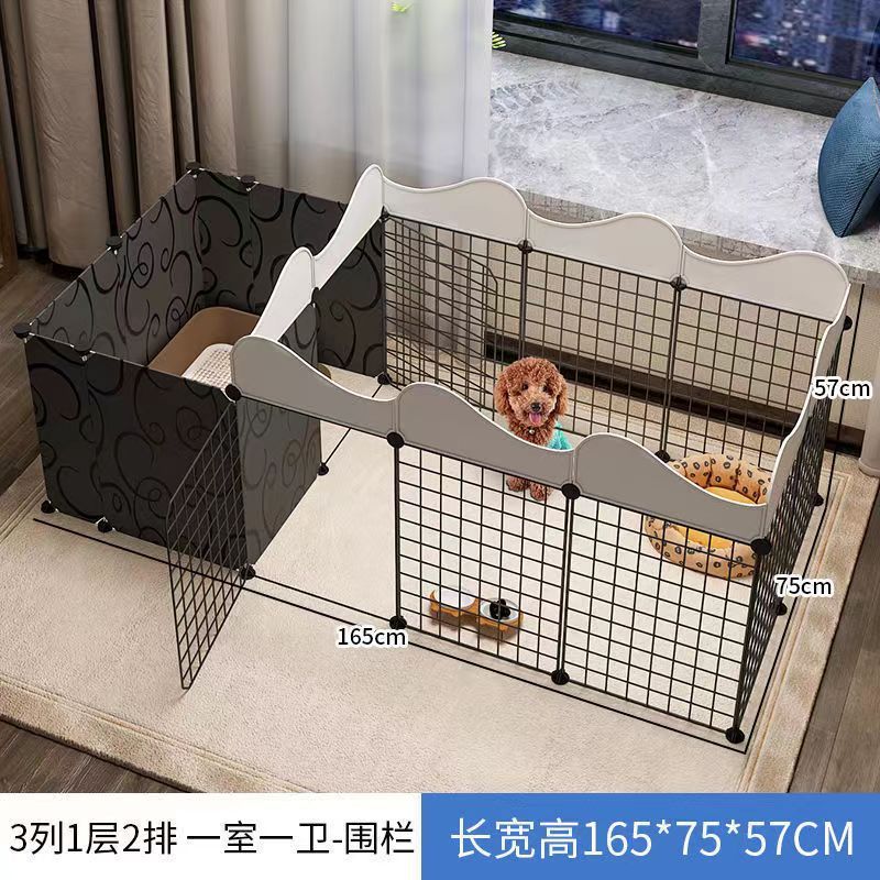 狗笼子中小型犬带厕所区泰迪室内狗围栏狗窝家用柯基加粗加厚别墅