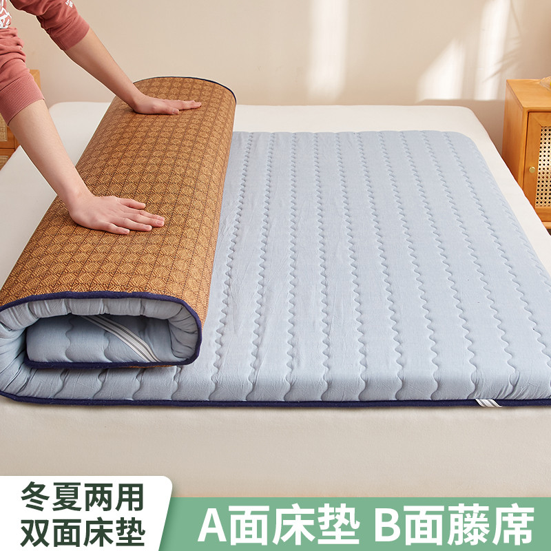m3no床垫软垫家用卧室学生宿舍单人两用睡垫褥子冬夏藤席折叠海绵