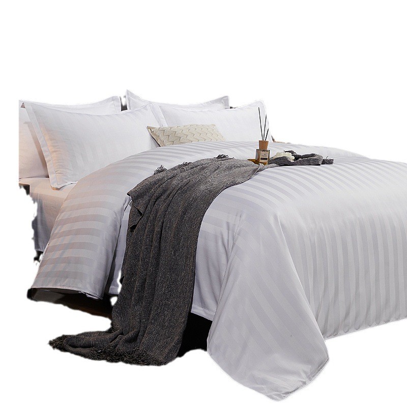 五星级被套酒店床上用品四件套宾馆民宿纯白色全棉被子被罩被套