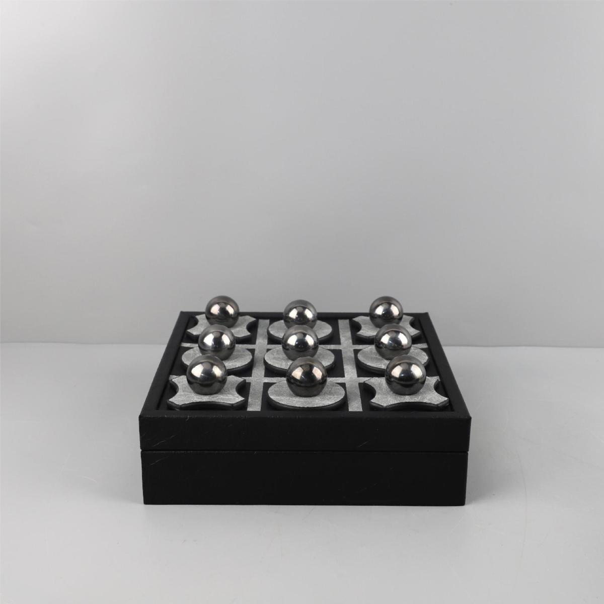 现代简约金属皮革样板间办公室酒柜客厅茶几桌面玄关软装饰品摆件