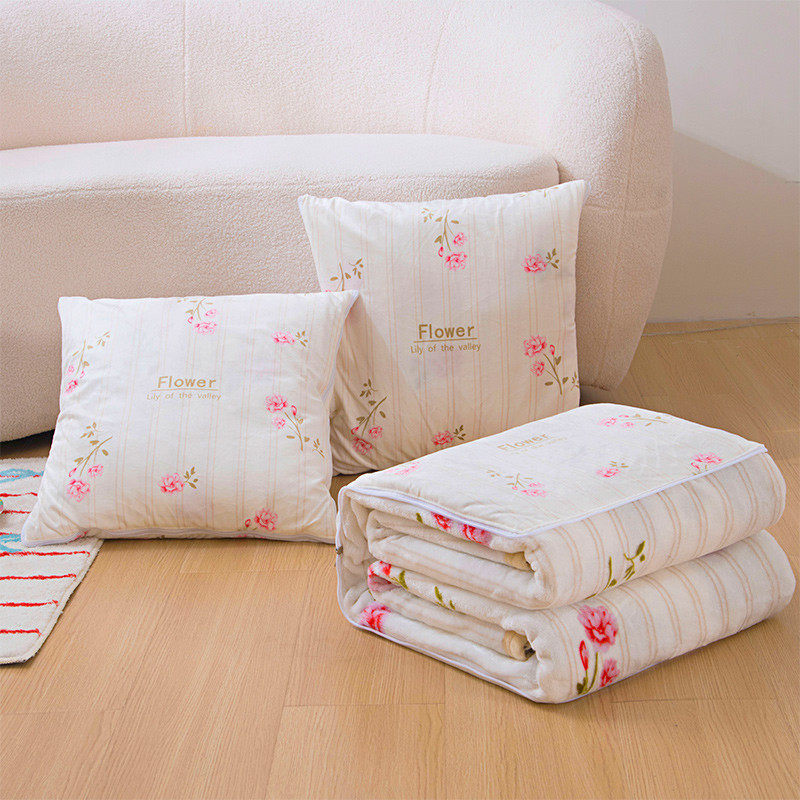 抱枕被子两用头毯子办公室午睡枕加绒加厚被二合一可折叠车载靠枕