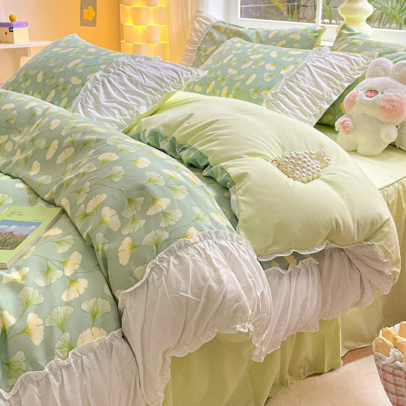 韩版亲南通水洗棉四件套夏季被套床单三件套肤家纺床上用品批发