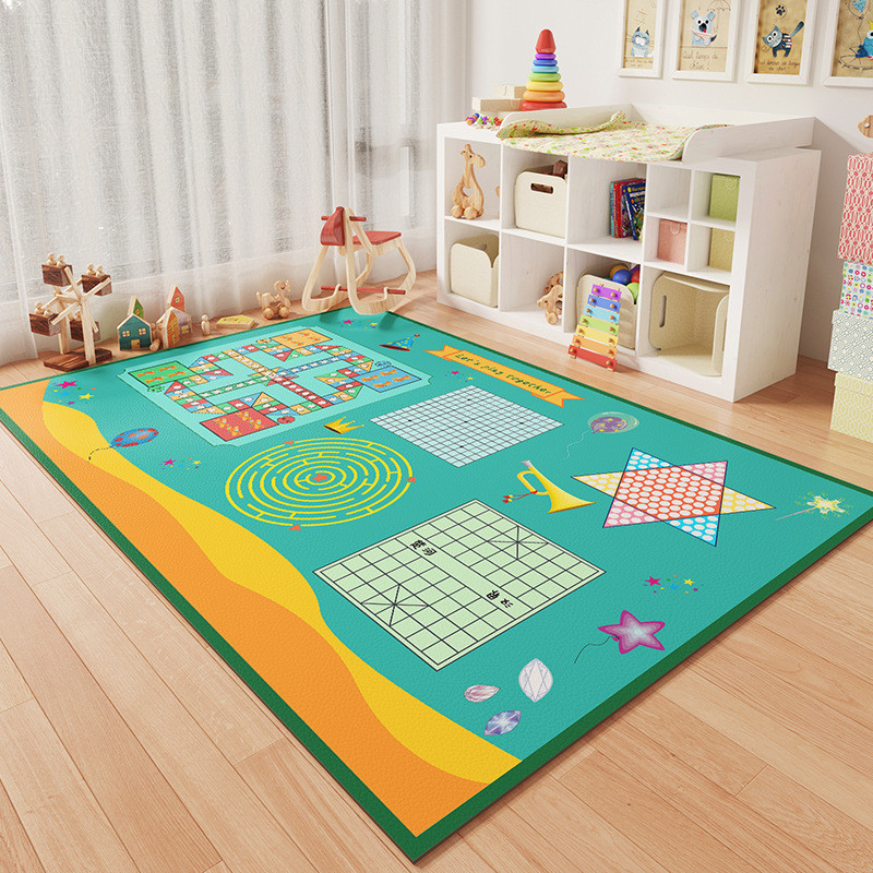 飞行棋益智地毯客厅爬行垫幼儿园阅读区儿童游戏pvc可擦免洗地垫