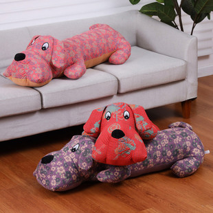 全棉三层纱提花大狼狗抱枕可爱狗狗抱着睡觉大公仔靠枕摆件可拆洗