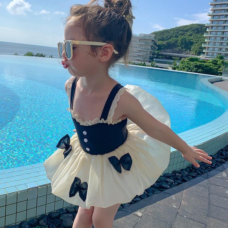 儿童泳衣女童夏季连体防晒小公主裙式可爱游泳套装宝宝比基尼韩版