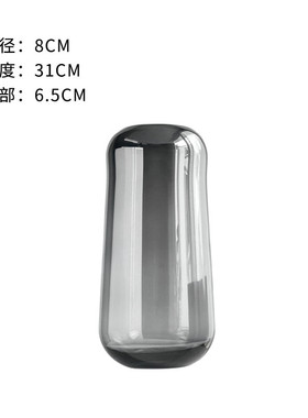 现代简约圆筒组合透明玻璃花瓶花器插花绿植花艺装饰高档板房摆件