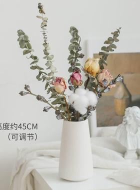 北欧简约轻奢干花花瓶创意客厅电视柜餐桌陶瓷插花家居装饰品摆件