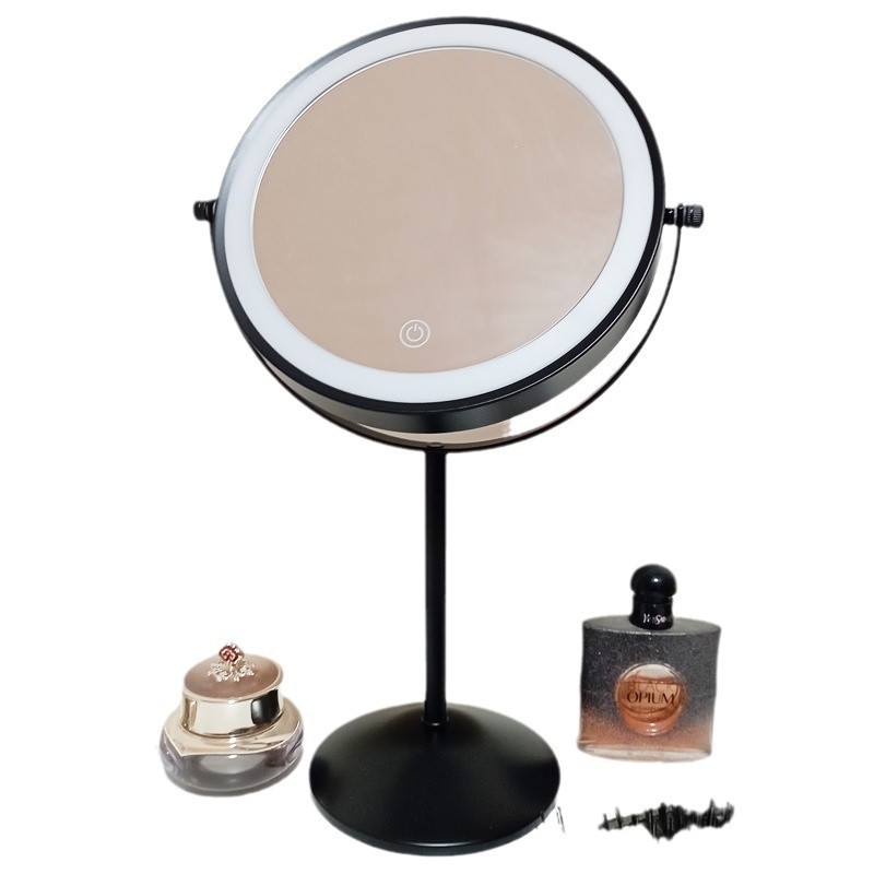 led化妆镜双面3倍10倍放大镜8英寸led带灯礼品桌面宿舍梳妆镜化妆