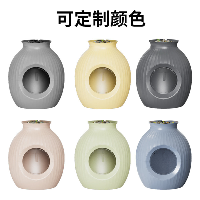 新款宠物用品超大号全封闭植物隐藏式猫砂盆智能除味猫厕所