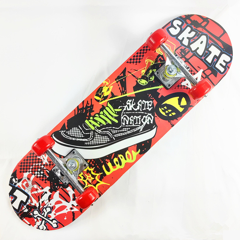 定制来图来样定做儿童双面图案滑板初学者四轮28寸加厚滑板铝合金