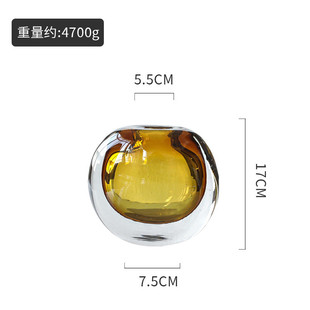 视远网红玻璃花瓶透明高级感插花摆件北欧轻奢装 饰酒店样板间创意