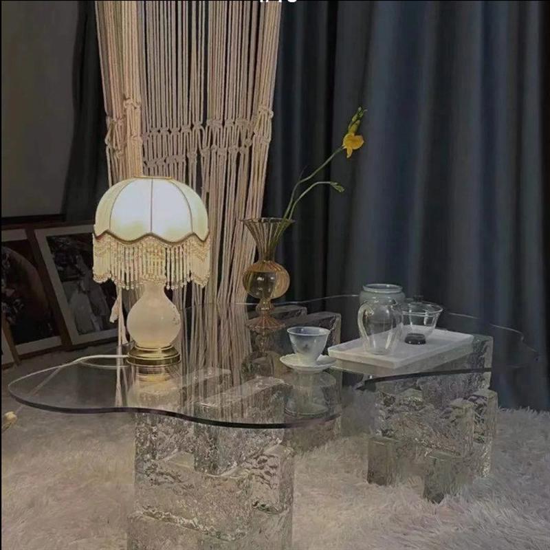 diy创意网红云朵茶几亚克力透明极简小户型高级感设计角几北欧ins