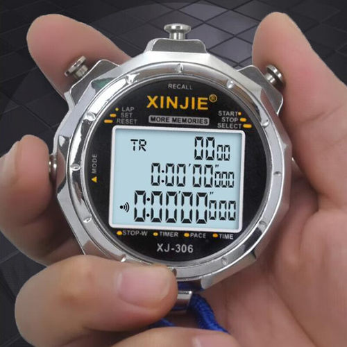 秒表3排100道专用计时器定时器跑步运动健身田径游泳多功能秒表