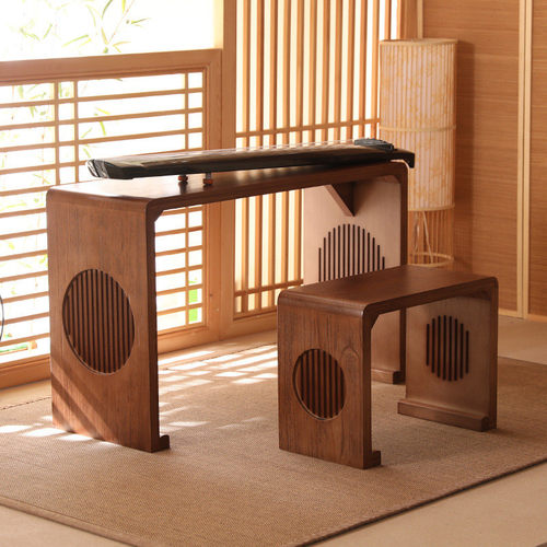 中式古琴桌凳共鸣琴桌实木书法桌子国学桌仿古围棋茶艺桌书画桌椅