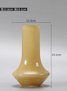 中古玻璃花瓶水培插花花器手工复古轻奢客厅桌面样板间摆件