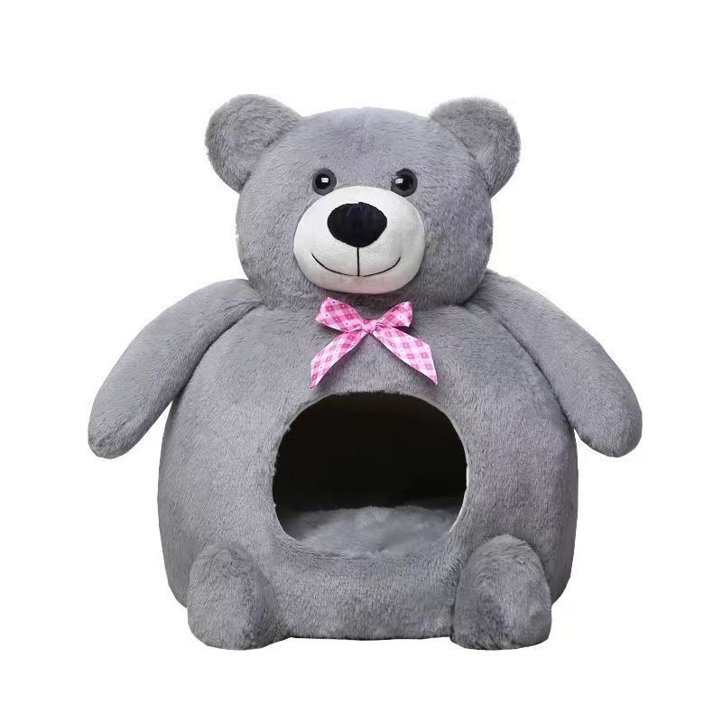 可爱熊宠物窝封闭式冬季保暖网红可爱卡通猫窝舒适窝四季通用