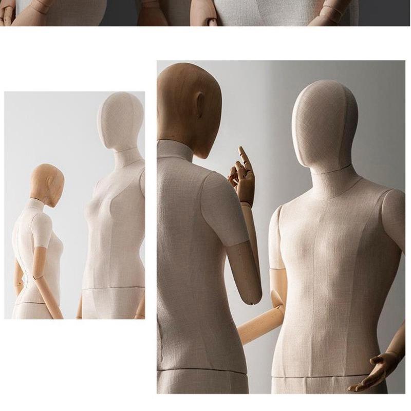 模特人偶服装女全身服装展示全身女模特假人模型木制光头模特原