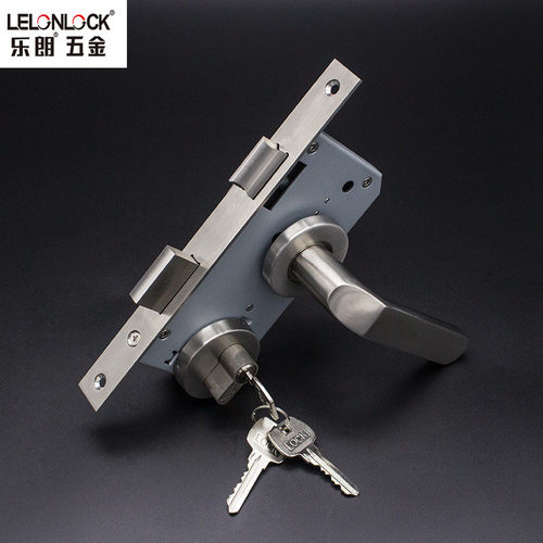 卧室房门通道分体锁304不锈钢执手锁木门把手锁具配件