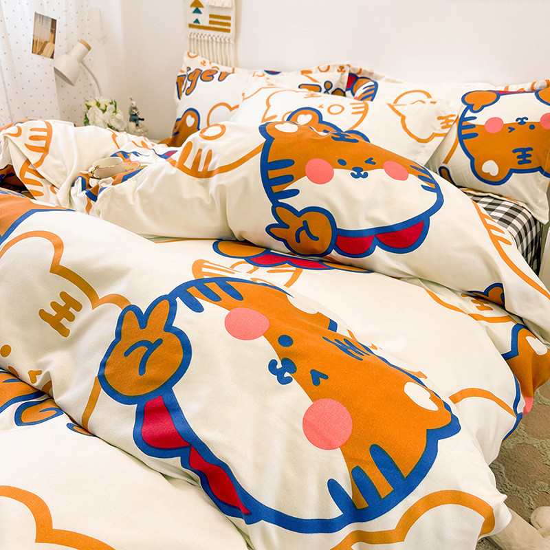 批发韩版磨毛简约单人被套单件被罩水洗棉150x200230被单床单学生