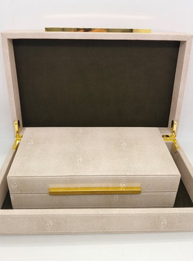 房间别墅首饰收纳盒新中式装饰品储物盒样板摆件酒店桌面装饰盒