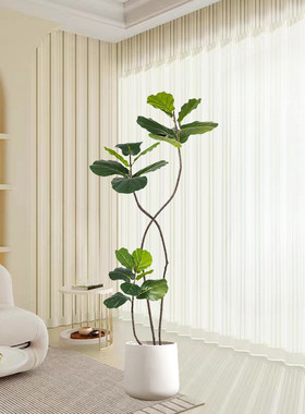仿真琴叶榕绿植高端轻奢仿生大型客厅花室内盆栽摆件假植物装饰树