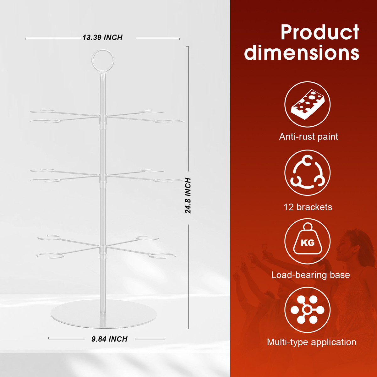 红酒杯架铁艺酒杯收纳架创意家居摆件婚礼装饰高脚杯挂架金属