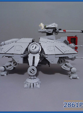 热销跨境rcat-te足大战电影系列moc小颗粒拼装积木四太空步行机器