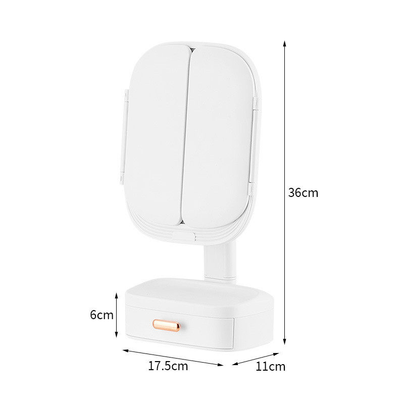 ins风梳妆台镜子折叠化妆镜女带收纳盒学生宿舍家用小型桌面台式,家庭/个人清洁工具,随身化妆镜,淘宝优惠券,粉丝福利购,淘宝优惠卷