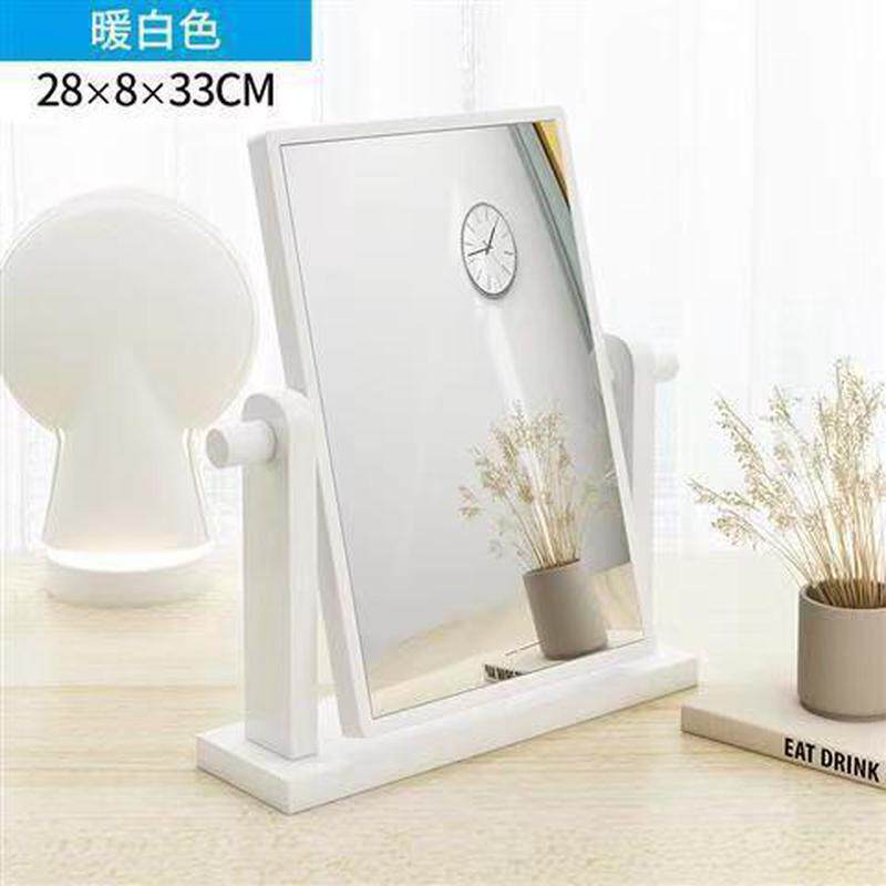 台式化妆镜可翻转桌面梳妆镜简约家用木质镜现代中式复古风镜子