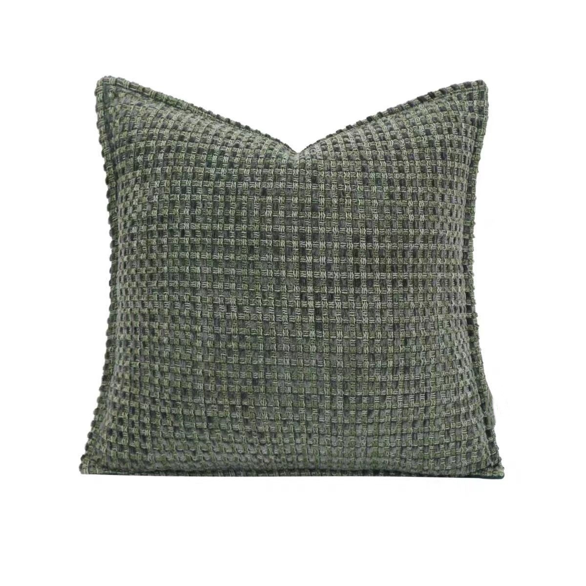 样板房客厅抱枕酒店简约现代软装沙发靠垫方枕样板间轻奢墨绿抱枕