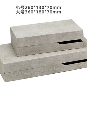 现代简约皮革装饰品样板间卧室衣帽间收纳盒家居酒店首饰盒定制