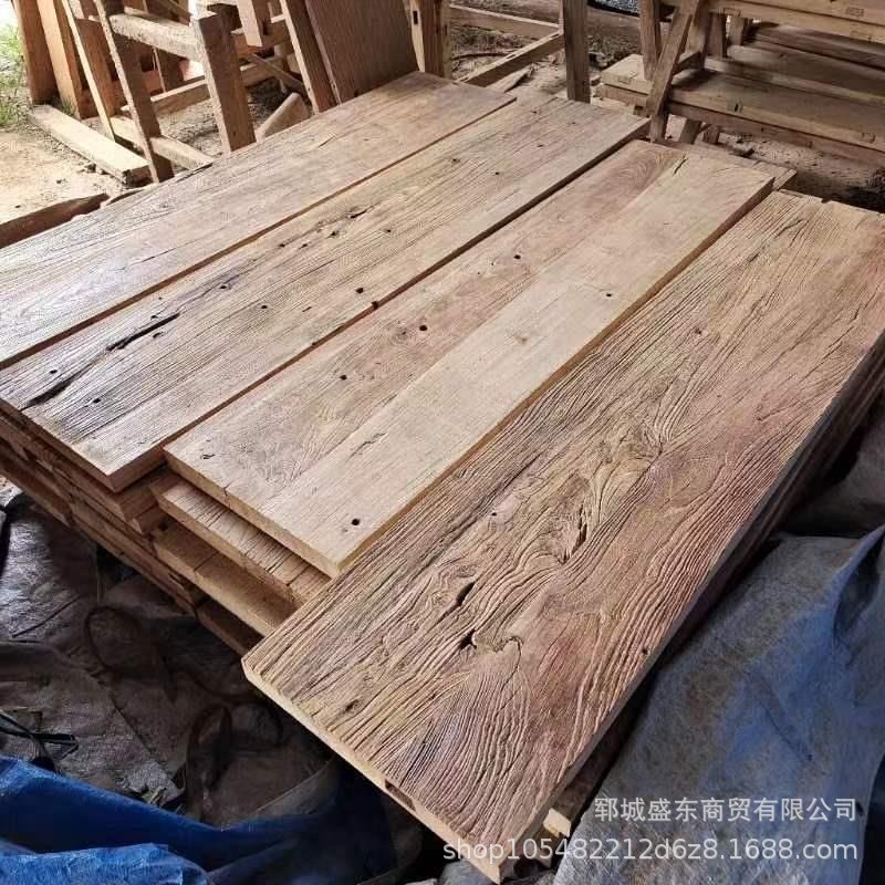 老榆木原木风化木老门板实木装修护墙板板材板木板条老门板桌面