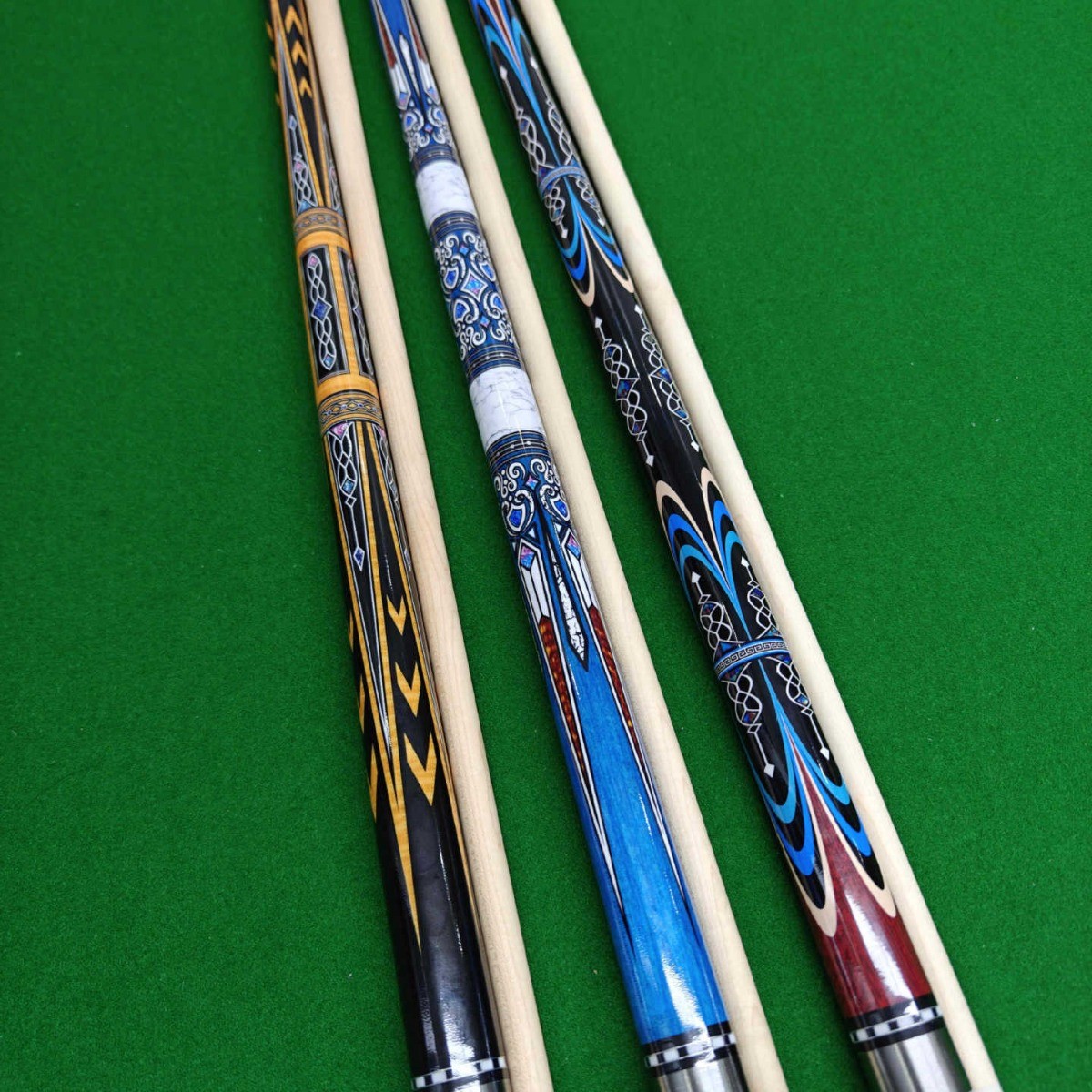 美美式豹修罗拉大头杆1/2分体高档枫木大头杆中式黑八花式九球杆