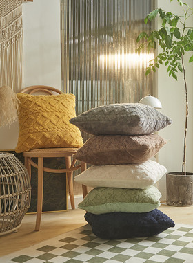 白色奶油风抱枕套毛绒北欧ins靠枕沙发抱枕客厅靠背垫飘窗装饰