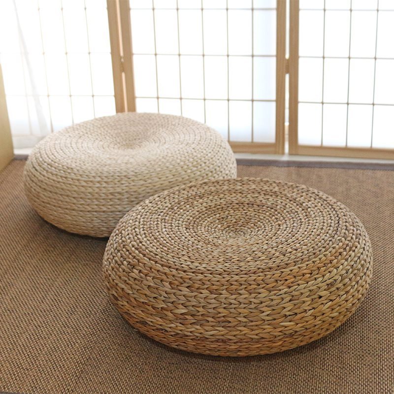 草编蒲团坐垫地板日式加厚圆形茶道藤编榻榻米垫瑜伽打坐禅修坐墩