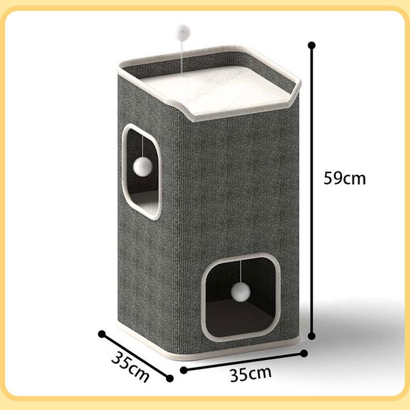 冬季猫窝四季通用保暖半封闭式猫咪保暖窝猫抓板一体猫屋猫爬架