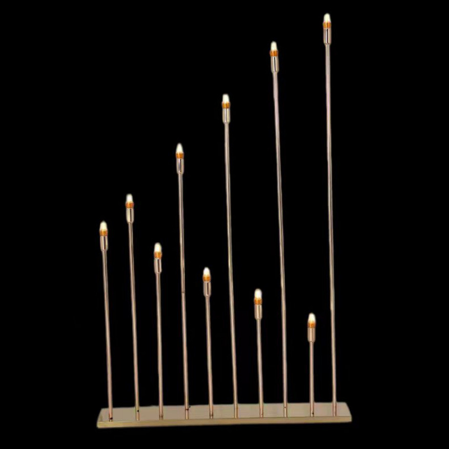 新款结婚庆道具宴会10头星光芦苇路引工艺品烛台发光摆件花架装饰