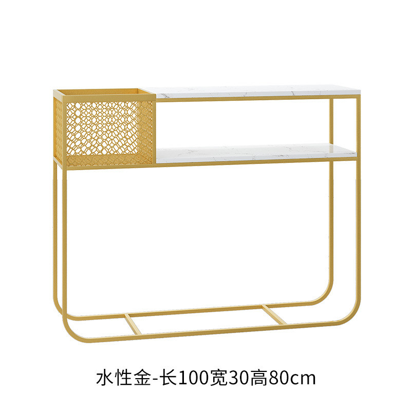北欧大理石玄关桌靠墙铁艺边桌长条简约时尚置物架柜子时尚玄关台
