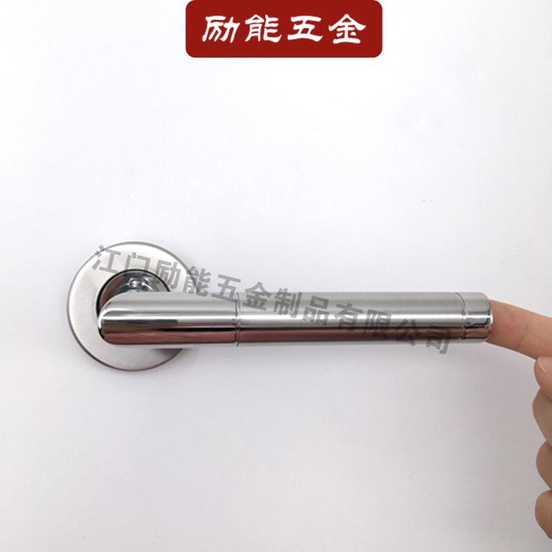 304不锈钢19mm空心管光镜双色砂拉手光间色圆管执手分体门锁把手