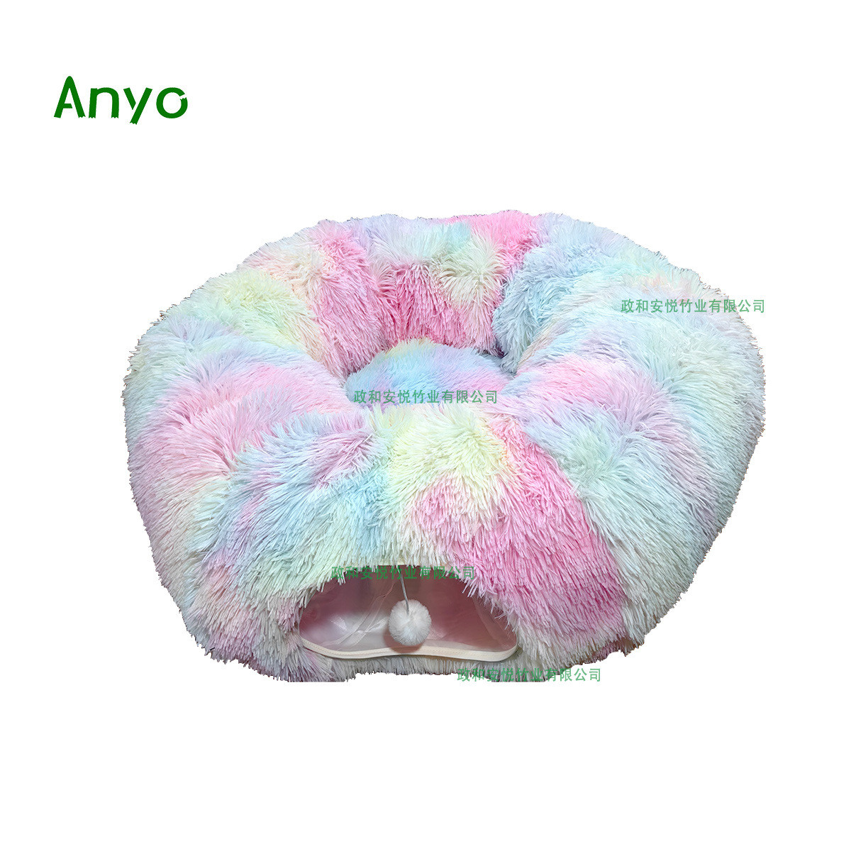 冬季长毛绒隧道猫隧道二合一可折叠猫窝猫通道四季通用甜甜圈猫窝