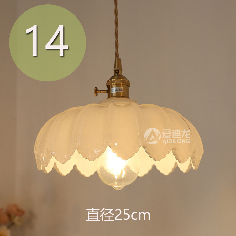 复古怀旧老上海餐厅小吊灯手工彩色玻璃法式黄铜日式卧室民宿吧台