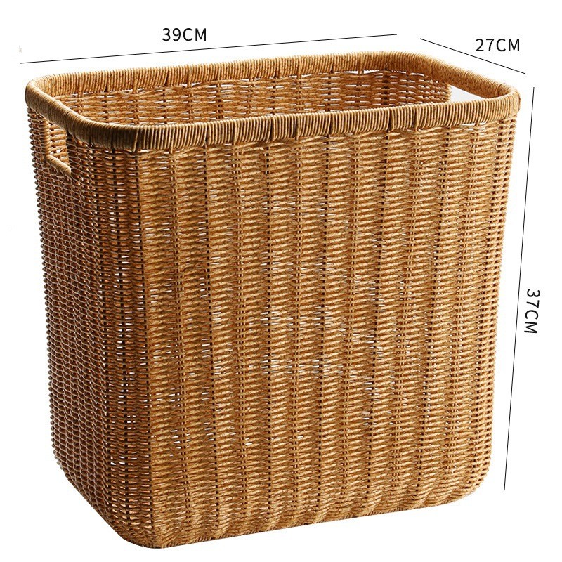 收纳筐脏衣篮藤编脏衣服收纳筐带盖脏衣篓大杂物收纳框塑料编篮子