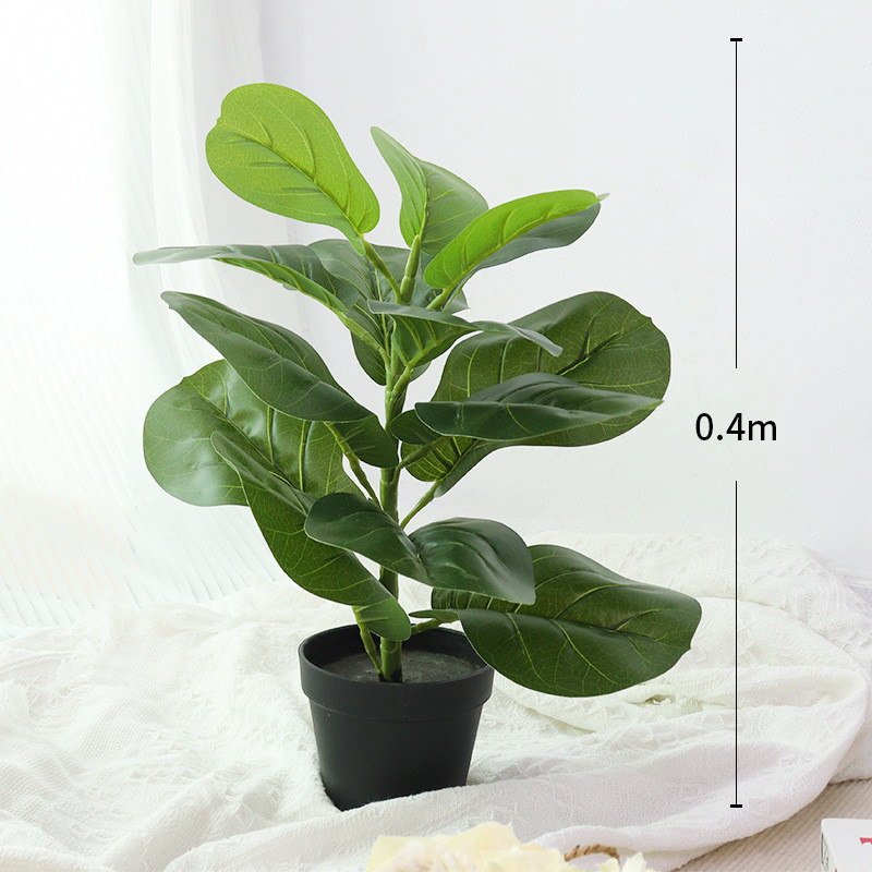 北欧琴叶榕新款网红ins室内装饰落地盆景服装店假植物仿真琴叶榕