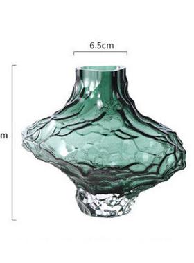 不规则山谷玻璃花瓶北欧ins风高档家居客厅装饰摆件样板间高级感