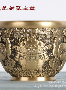 麒麟缸缸貔貅米缸福缸虎缸龙缸招米进宝黄铜制作摆件