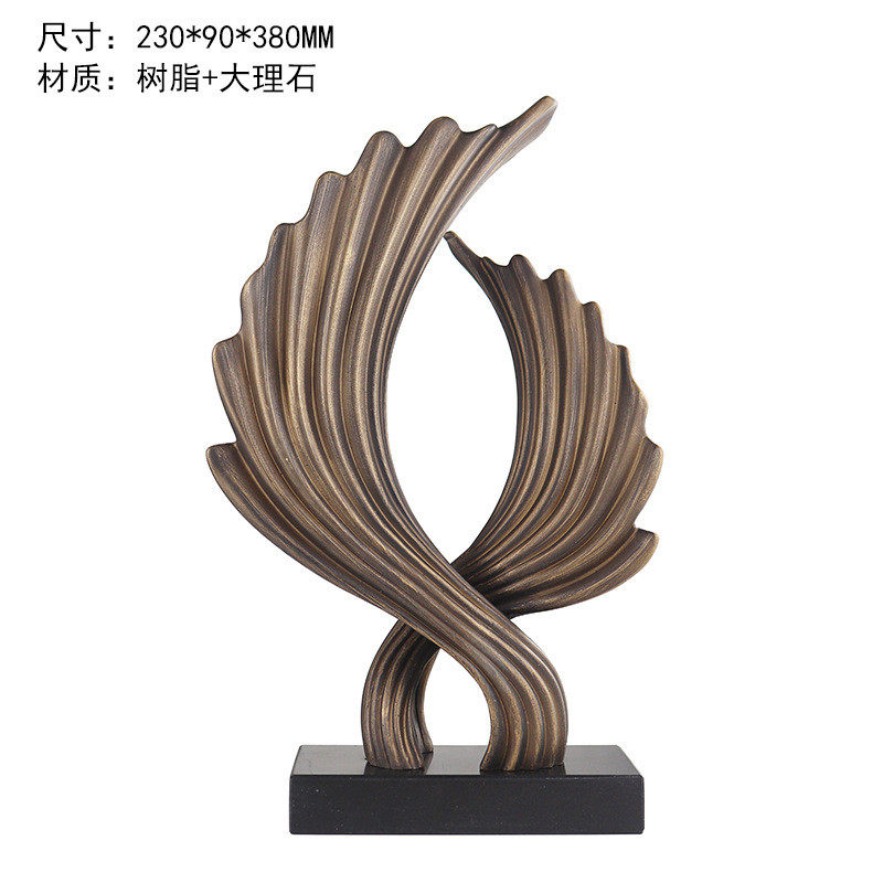 美豹现代抽象几何玄关家居雕塑摆件办公室酒店样板间书柜软装饰品