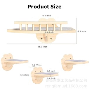 悬挂式木质墙壁壁挂式家居木制猫咪跳台猫爬架宠物猫楼梯猫窝